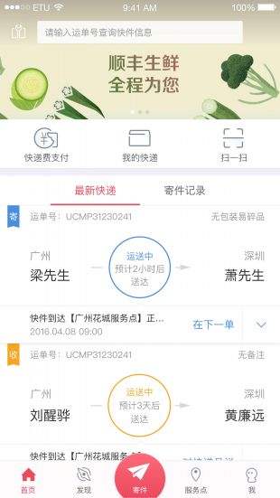 输入顺丰快递单号查询app