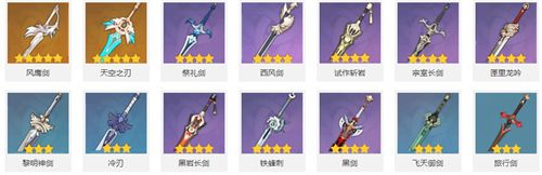 原神全角色武器大全